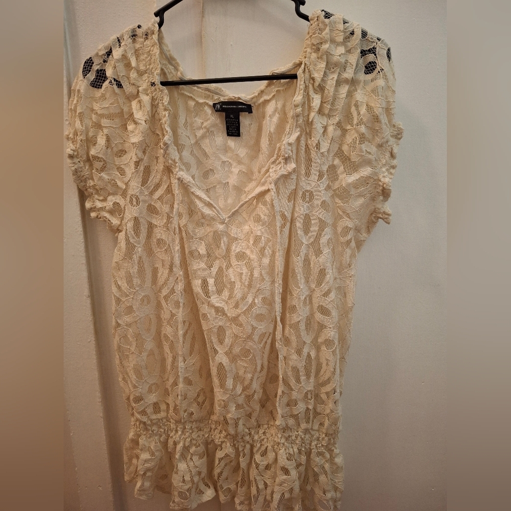 Cream Lace Women Top